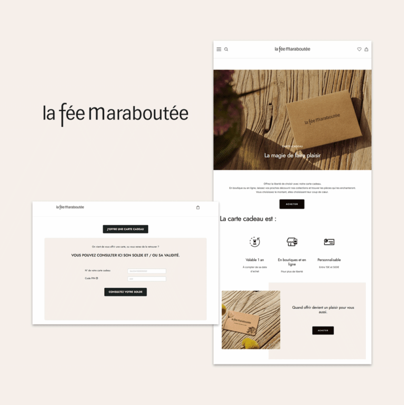 La Fée Maraboutée gift card program white-label site