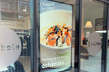 affichage dynamique restaurant vitrine Dubble Food