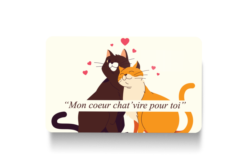 carte cadeau Saint Valentin animaux de compagnie