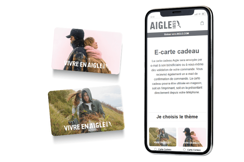 carte cadeau omnicanale Aigle carte cadeau physique et e carte cadeau