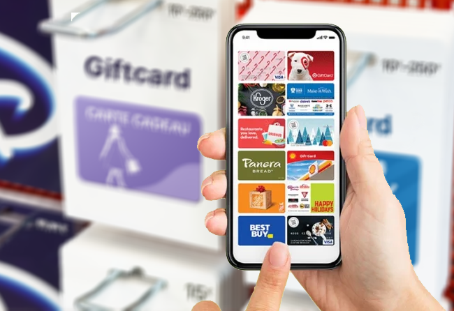 cartes cadeaux vendues en grande distribution