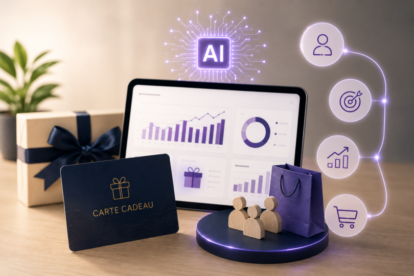 Illustration de l’intelligence artificielle au service de la stratégie marketing et de la performance des cartes cadeaux