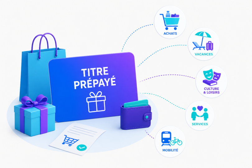 Visuel représentant le fonctionnement des titres prépayés dans le retail